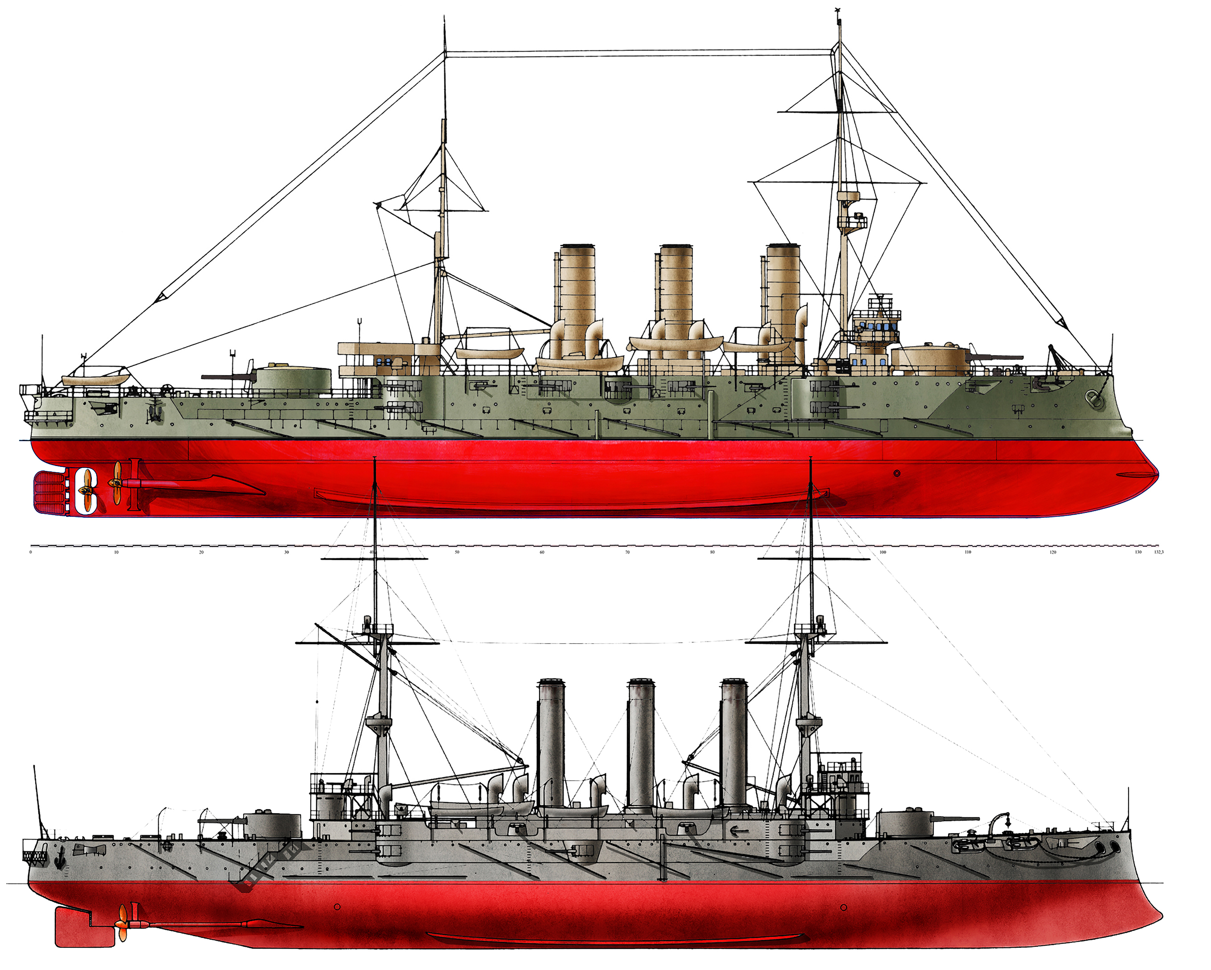 Броненосный крейсер ивате чертежи