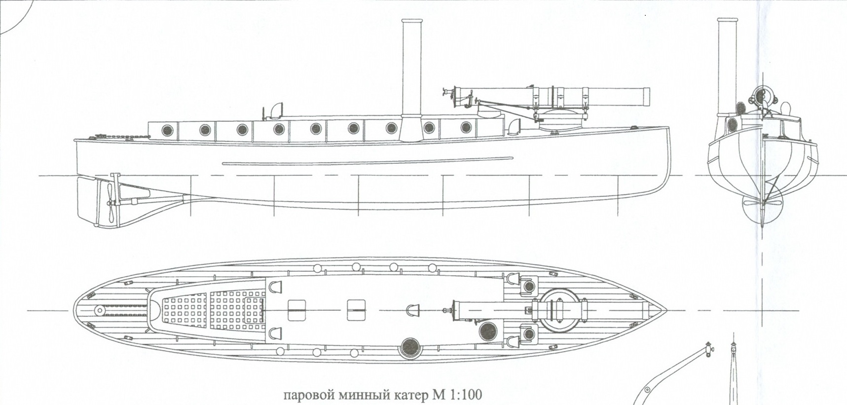 Паровой катер чертежи